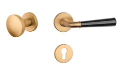 Klika na dveře ASM - MARIGOLD 2 - R 7S OLS/BS - Mosaz broušená / černá matná