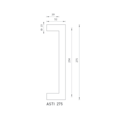Madlo na dveře FO - Madlo Asti 275 OLSM - Mosaz broušená matná