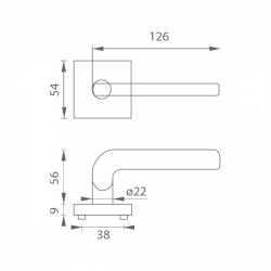 Klika na dveře MP - DANIELA - HR BN - Broušená nerez
