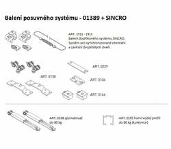 SC - POSUVNÝ SYSTÉM SERIES 100 SILENT 80 KG SP + SINCRO s krytem na profil BS - Černá matná