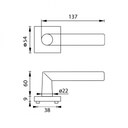 Klika na dveře MP - VERTICAL - HR BN - Broušená nerez