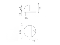 MP - Zarážka dveří na podlahu ŽELVA BN - Broušená nerez