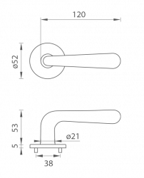 Klika na dveře TI - BONA - R 293 5S NP - Nikl perla (142)