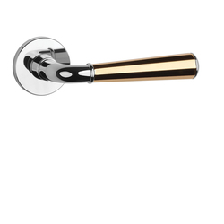 Klika na dveře ASM - MARIGOLD 3 - R 7S OC/OLV/OC - Chrom lesklý / mosaz leštěná lakovaná / chrom lesklý