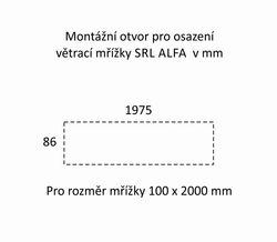 SRL - ALFA větrací mřížka šířka 100 x 2000 mm F4 - Bronz elox