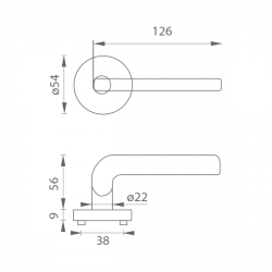 Klika na dveře MP - DANIELA - R BN - Broušená nerez