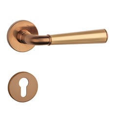 Klika na dveře ASM - MARIGOLD 3 - R 7S CUM/OLS/CUM - Měď matná / mosaz broušená / měď matná