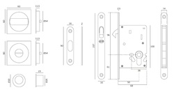 JNF - WC set IN.20.938 - hranatý OGS - Bronz matný (LB)