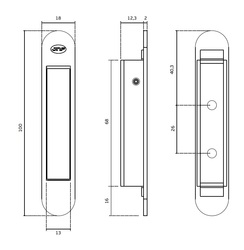 JNF - Úchytka do čela posuvných dveří IN.16.319 BN - Broušená nerez