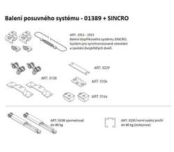 SC - POSUVNÝ SYSTÉM SERIES 100 SILENT 80 KG SP + SINCRO s krytem na profil STM - Stříbrná matná