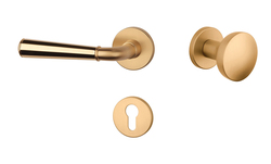 Klika na dveře ASM - MARIGOLD 2 - R 7S OLS/OLV - Mosaz broušená / mosaz leštěná lakovaná