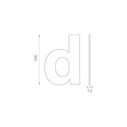 LR - Domovní písmeno &quot;d&quot; - 100 mm - nalepovací BN - Broušená nerez