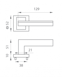 Klika na dveře MP - JASPER - HR BS/OC - Černá matná / chrom lesklý