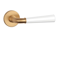 Klika na dveře ASM - MARIGOLD 2 - R 7S OLS/WS - Mosaz broušená / bílá matná