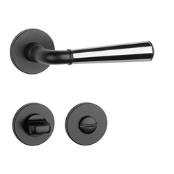 Klika na dveře ASM - MARIGOLD 3 - R 7S BS/OC/BS - Černá matná / chrom lesklý / černá matná