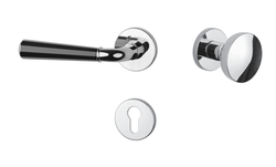 Klika na dveře ASM - MARIGOLD 3 - R 7S OC/BS/OC - Chrom lesklý / černá matná / chrom lesklý