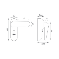 PD - Otočná západka s uzamykáním STM - Stříbrná (RAL9006)