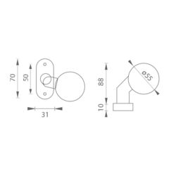 Koule na dveře MP - KOULE VYOSENÁ - UOR BS - Černá matná