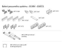 SC - POSUVNÝ SYSTÉM SERIES 100 SILENT GLASS S 80 KG SP s oboustranným krytem na profil BS - Černá matná