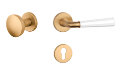 Klika na dveře ASM - MARIGOLD 2 - R 7S OLS/WS - Mosaz broušená / bílá matná