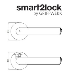 Klika na dveře GK - JETTE CRYSTAL PIATTA S - R - S2L s uzamykáním BN - Broušená nerez (71)