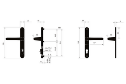 Bezpečnostní kování MPK - SECURO A04 PLUS - USO COSLAN F9 - Nerez elox