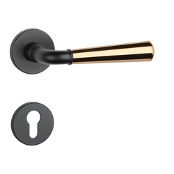 Klika na dveře ASM - MARIGOLD 2 - R 7S BS/OLV - Černá matná / mosaz leštěná lakovaná