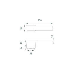 Klika na dveře MPK - ANITA - RT BS - Černá matná