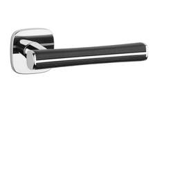 Klika na dveře AS - DAVIDIA - QR 7S OC - ​​Chrom lesklý / černá kůže