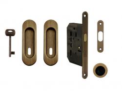 FT - Set na posuvné dveře oválný - BB / D OGS - Bronz česaný matný