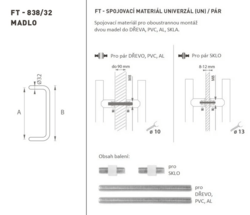 Madlo na dveře FT - MADLO kód K38 Ø 32 mm UN pár WS - Bílá matná