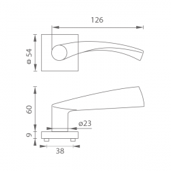 Klika na dveře MP - TORNADO - HR BN - Broušená nerez
