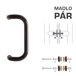 Madlo na dveře WA - MADLO M2 WA/A-S-SKLO pár Hnědošedá (RAL 8019)