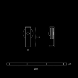 Posuvný systém na dřevěné dveře JNF - PS CHARRIOT 1700 SYSTÉM NA DŘEVO IN.15.901.N BS - Černá matná