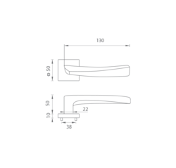 Klika na dveře FO - CRYSTAL - HR OCS - Chrom broušený
