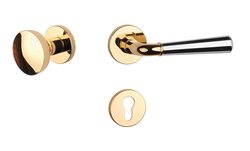 Klika na dveře ASM - MARIGOLD 2 - R 7S OLV/OC - Mosaz leštěná lakovaná / chrom lesklý