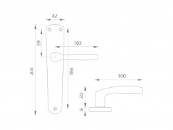Klika na dveře KE - MONIKA Bílá
