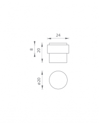 JNF - Zarážka dveří IN.13.121.20.TB TB - Titanium černá