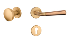 Klika na dveře ASM - MARIGOLD 3 - R 7S OLS/CUM/OLS - Mosaz broušená / měď matná / mosaz broušená