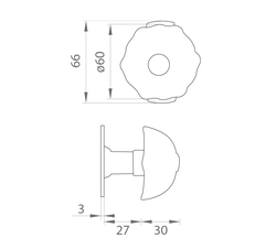 Koule na dveře LR - Koule přímá PORT 388/358 Kovaná černá