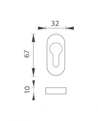 MP - ROZETA - UOR BN - Broušená nerez