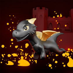 MTM338-01 MTM - KLÍČENKA - Drak černo-zlatý 