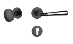 Klika na dveře ASM - MARIGOLD 3 - R 7S BS/OC/BS - Černá matná / chrom lesklý / černá matná