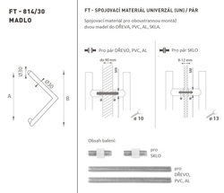 Madlo na dveře FT - MADLO kód K14 Ø 30 mm UN pár BS - Černá matná