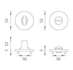 Rozeta ke klice AS - ROZETA - R 5S OCS - Chrom broušený