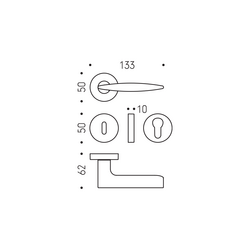 Klika na dveře CB - GAIA GR11 - R Zlatá lesklá (OL)