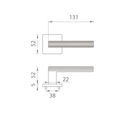 Klika na dveře AS - LARICE - HR 5S OLS - Mosaz broušená