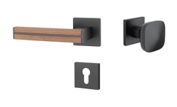 Klika na dveře AS - IMPERATA - HR 7S BS - Černá matná / dřevo ořech