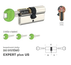 Bezpečnostní vložka DK - EXPERT plus US NP - Nikl perla