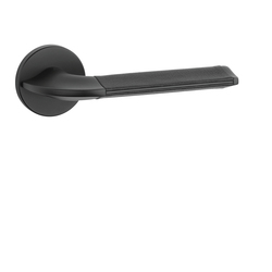 Klika na dveře AS - DETAZIA - R 7S BS - Černá matná / kůže